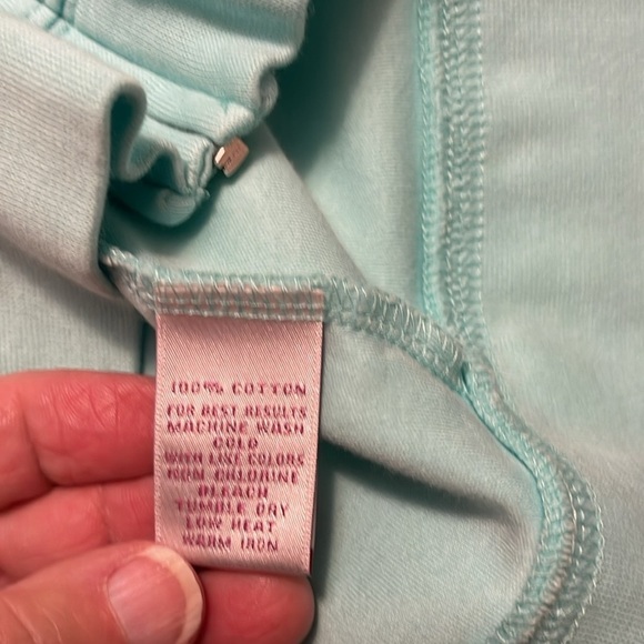 PETER MILLAR women’s size large light blue long sleeve 100% cotton fulll zip  up - Picture 9 of 10